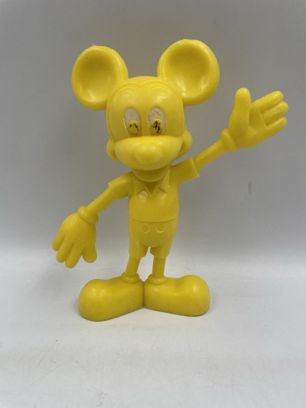 Vintage 1971 Disney Mickey Mouse Hard YELLOW RARE 6" Figure by Louis Marx & Co